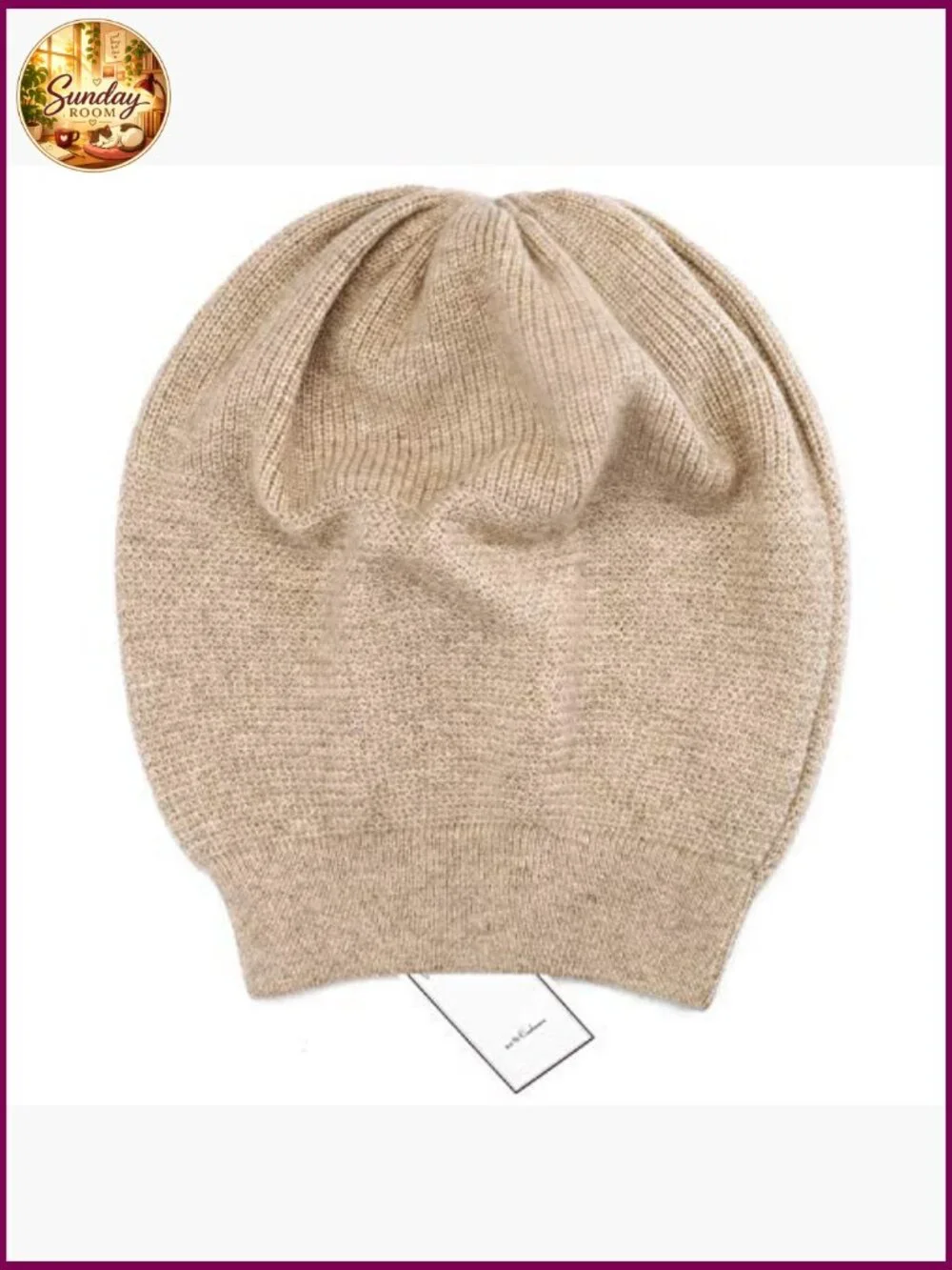 100% Cashmere Beanie in Gift Box, Oversized Slouchy Hat One Size